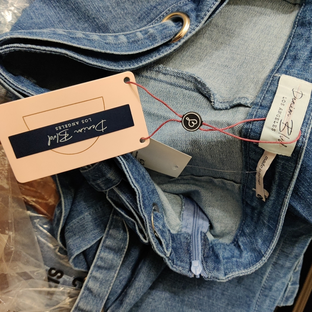 NWT Denim BLVD Belted Denim Wrap Skort - Picture 5 of 6